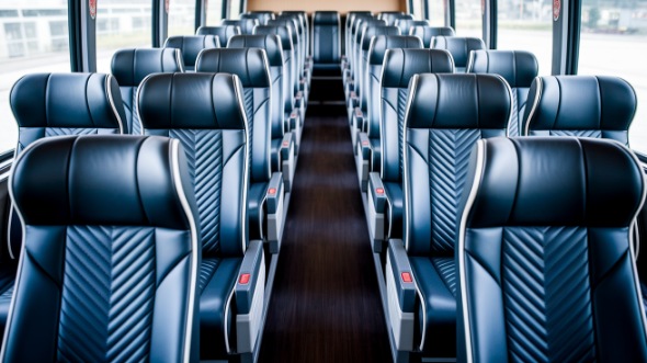 auburn 55 passenger charter bus inside