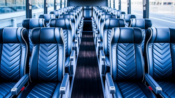 auburn 56 passenger charter bus inside